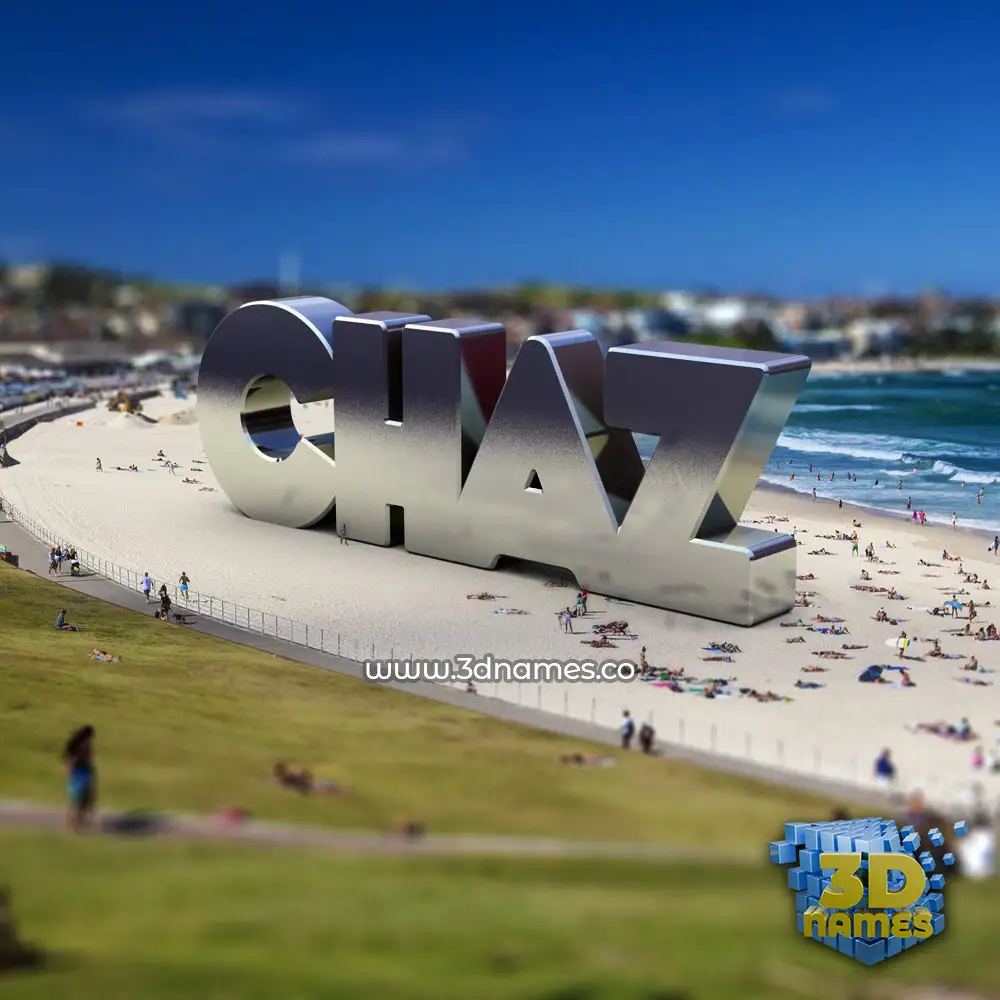 chaz in Bondi Beach style - 3D name wallpaper