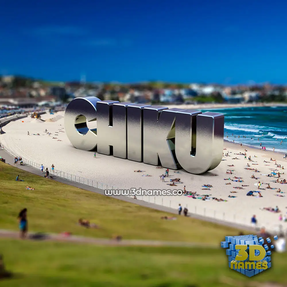 chiku in Bondi Beach style - 3D name wallpaper