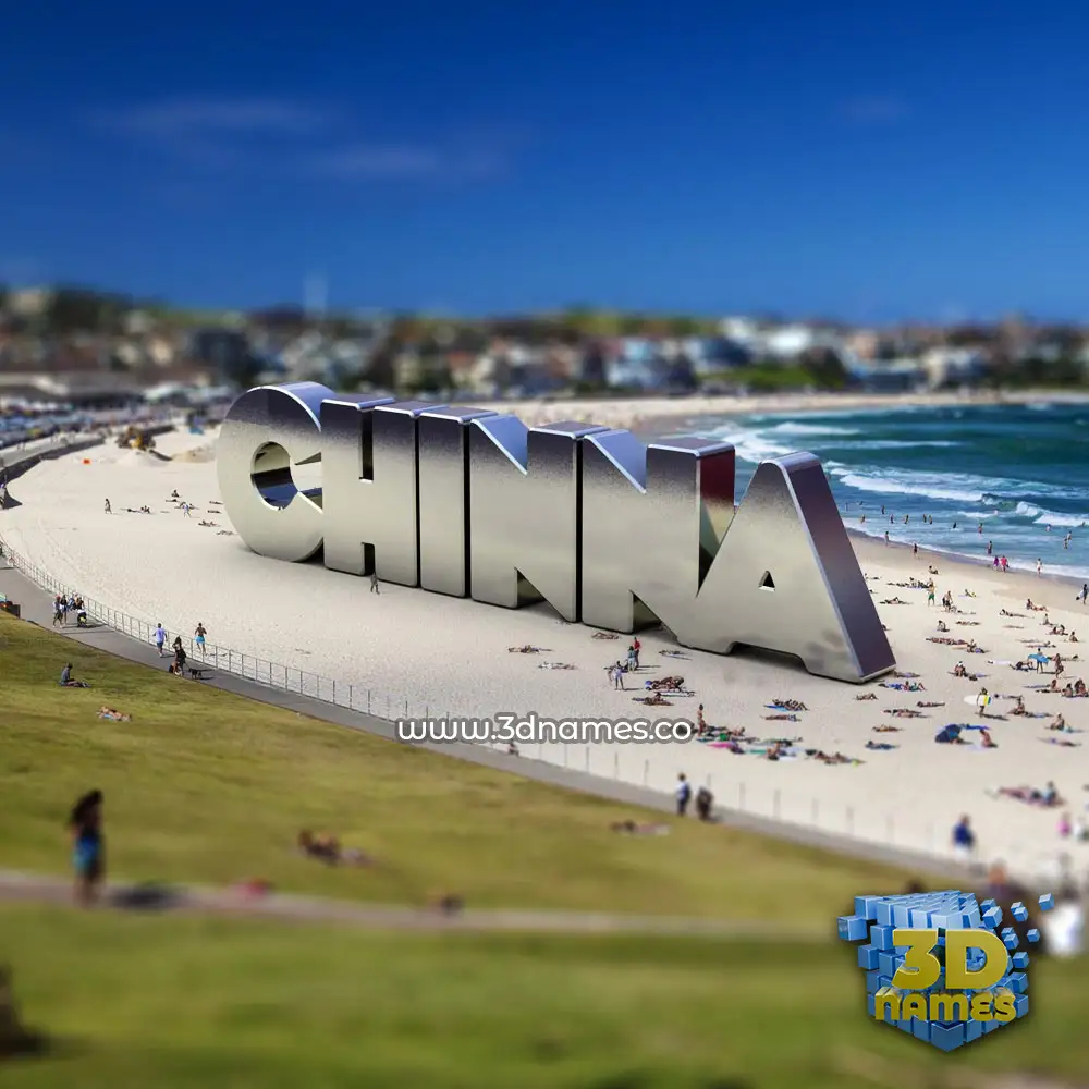 chinna in Bondi Beach style - 3D name wallpaper