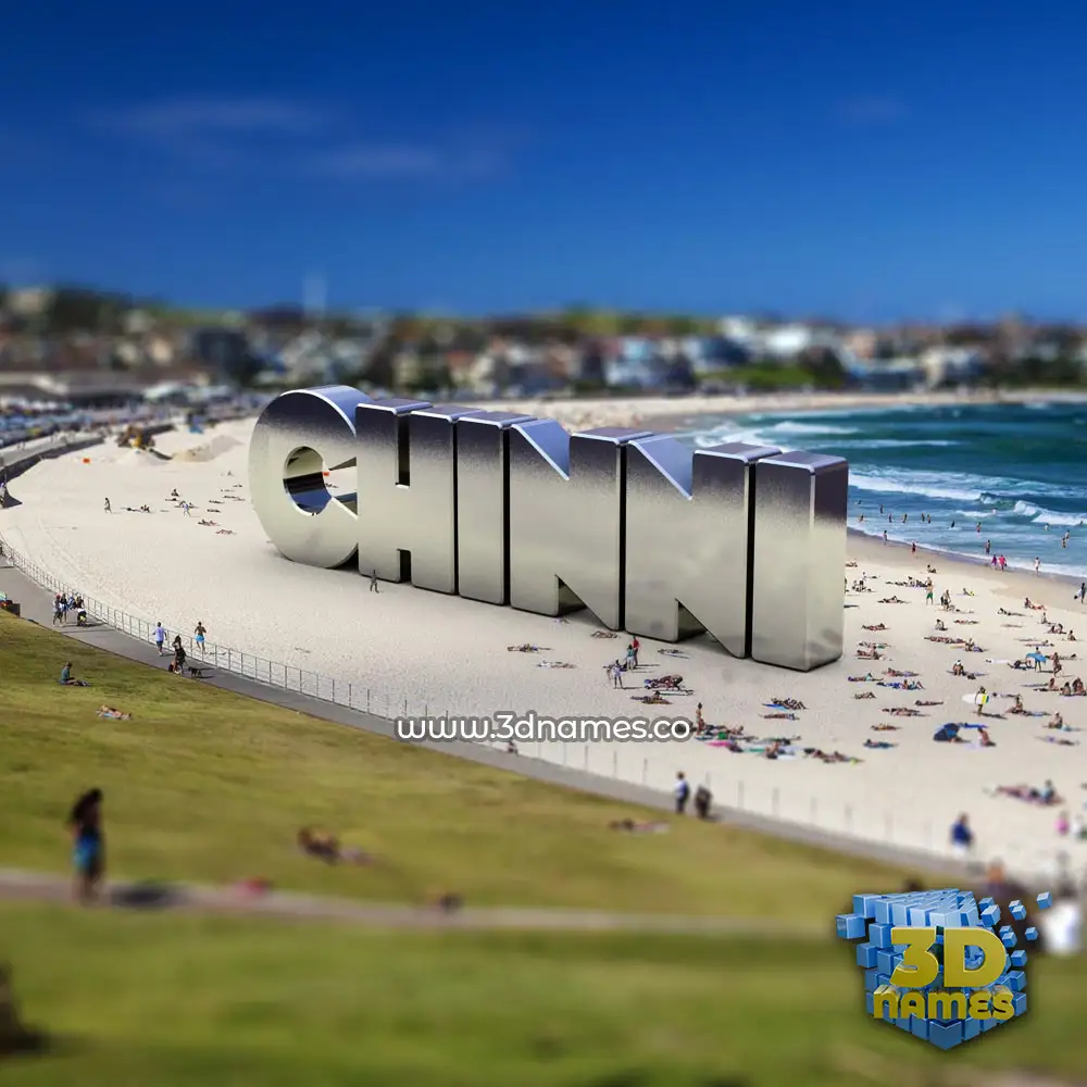 chinni in Bondi Beach style - 3D name wallpaper
