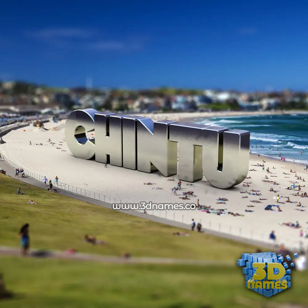 chintu in Bondi Beach style - 3D name wallpaper