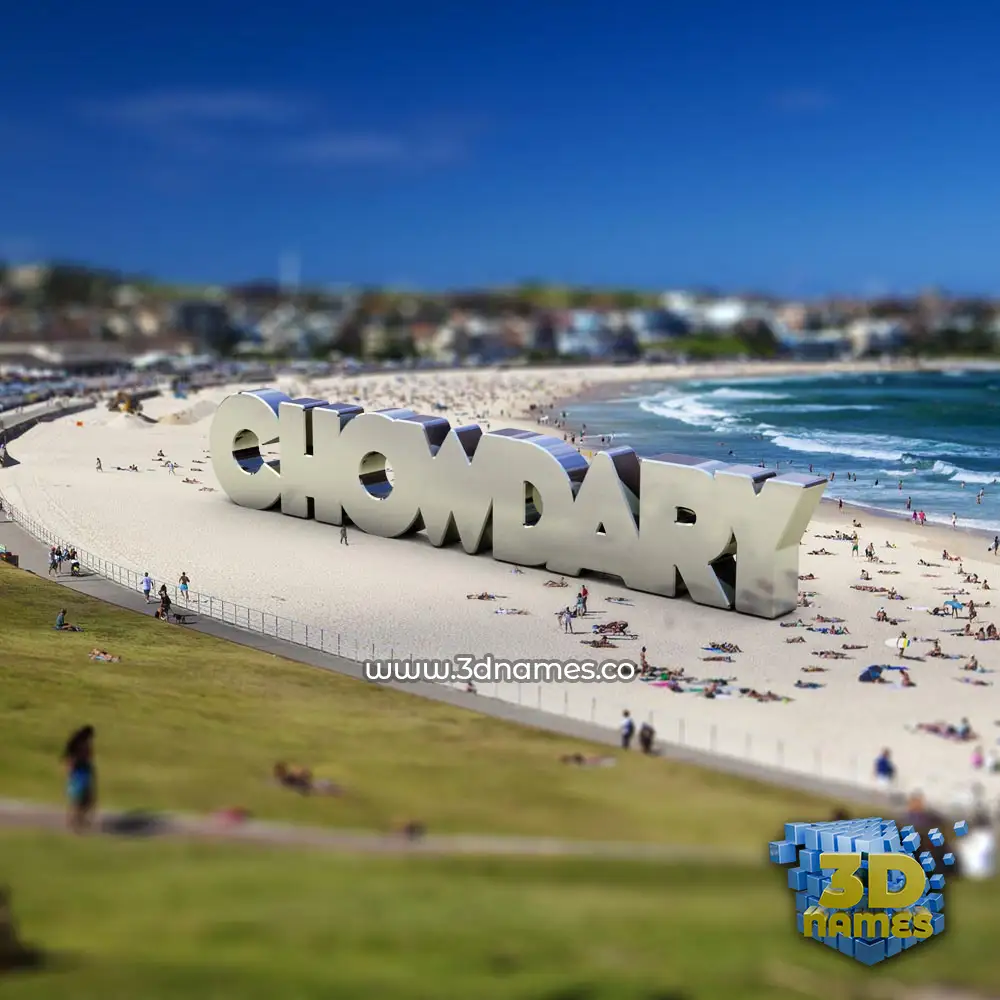 chowdary in Bondi Beach style - 3D name wallpaper