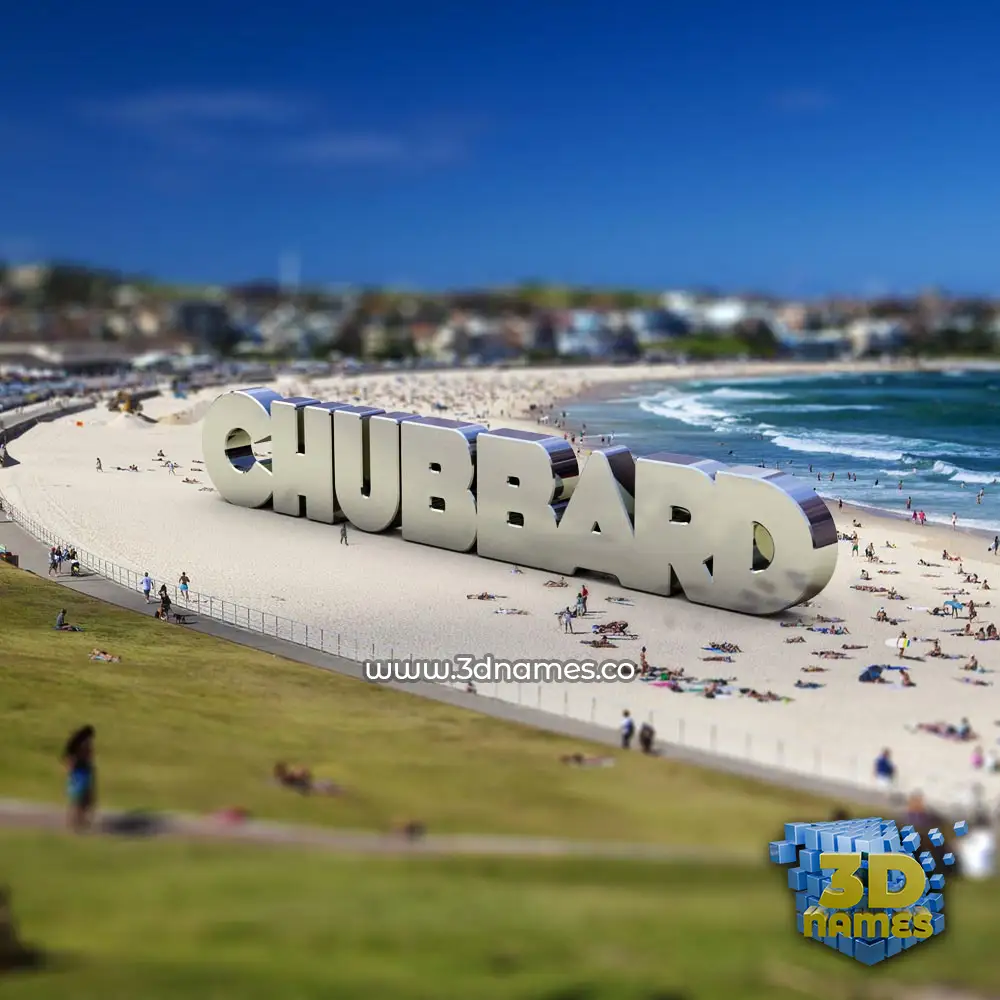 chubbard in Bondi Beach style - 3D name wallpaper