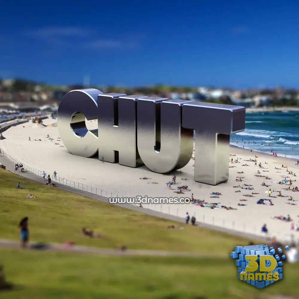 chut in Bondi Beach style - 3D name wallpaper