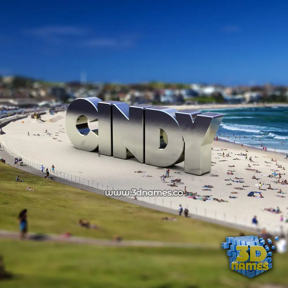 cindy in Bondi Beach style - 3D name wallpaper