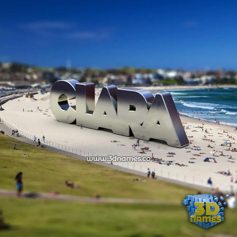 clara in Bondi Beach style - 3D name wallpaper