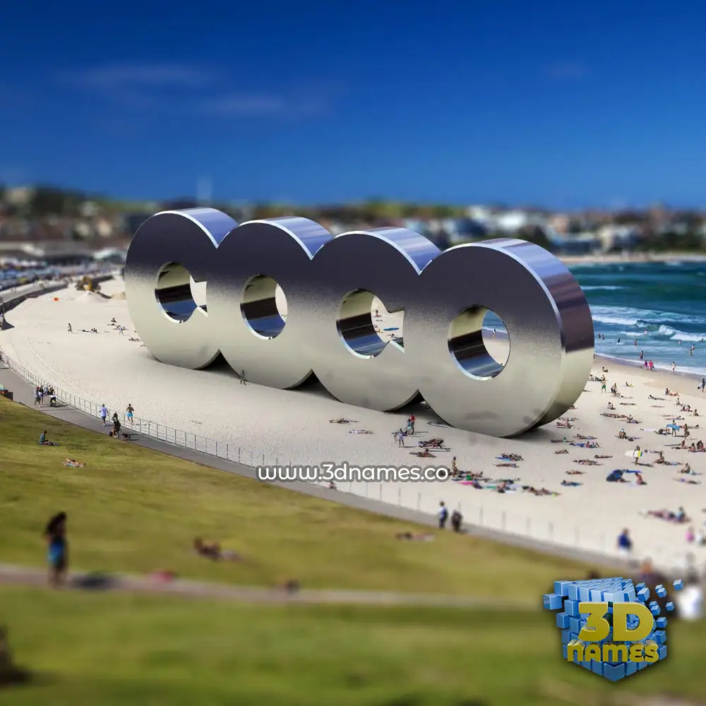 coco in Bondi Beach style - 3D name wallpaper