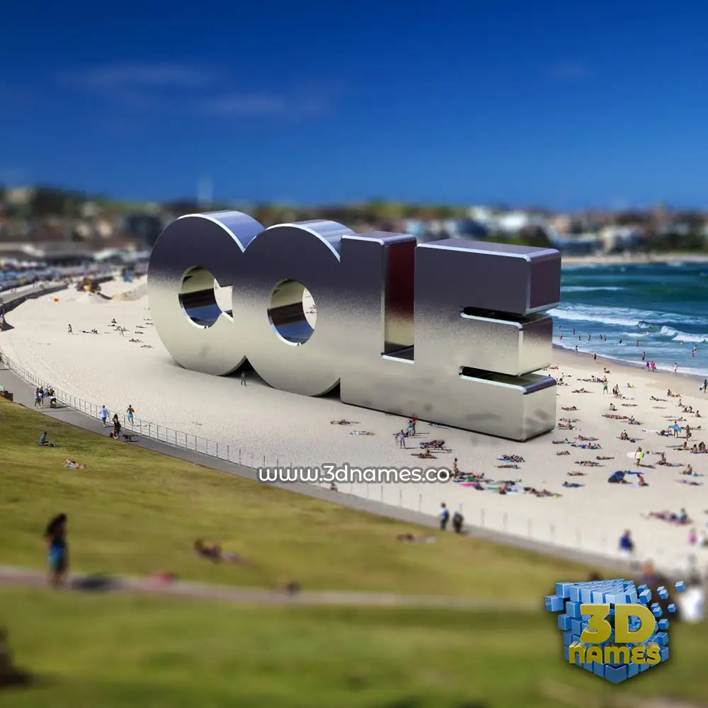 cole in Bondi Beach style - 3D name wallpaper