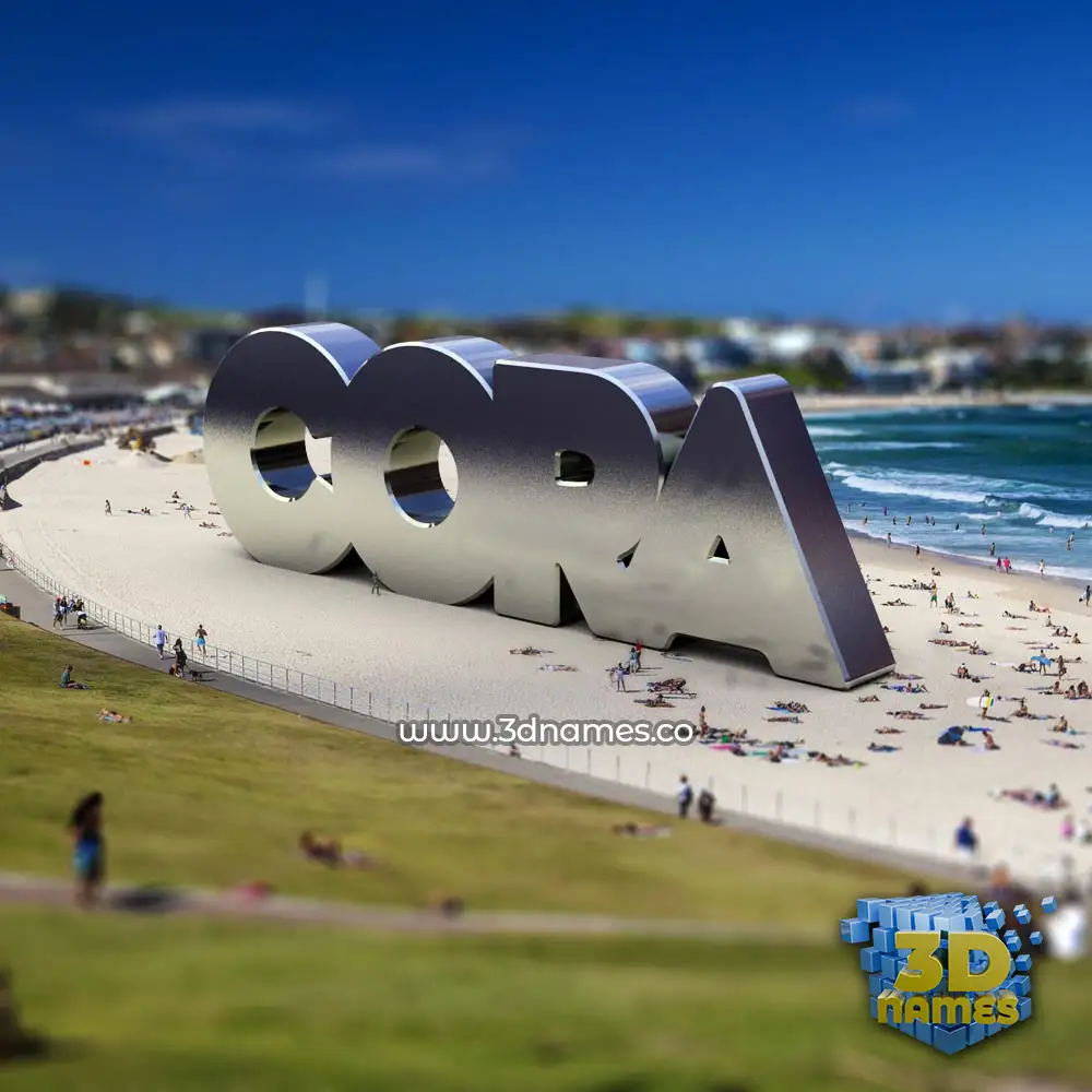 cora in Bondi Beach style - 3D name wallpaper