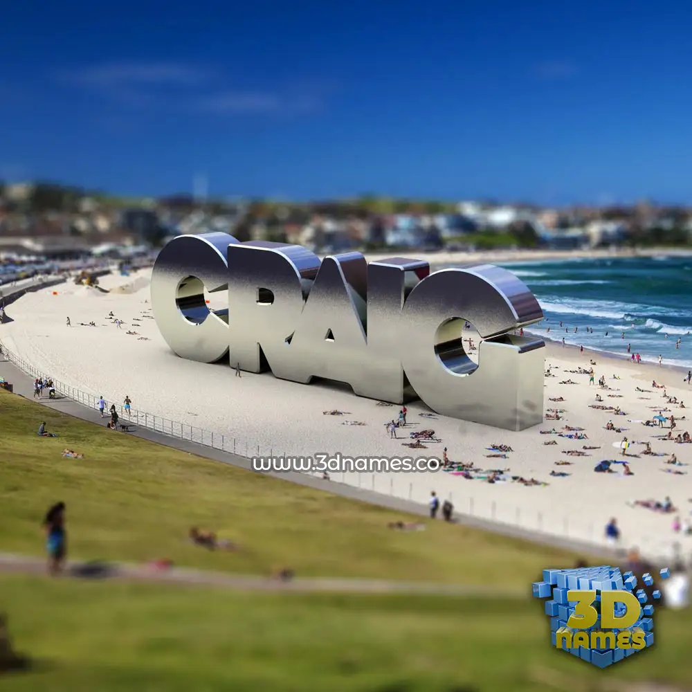 craig in Bondi Beach style - 3D name wallpaper