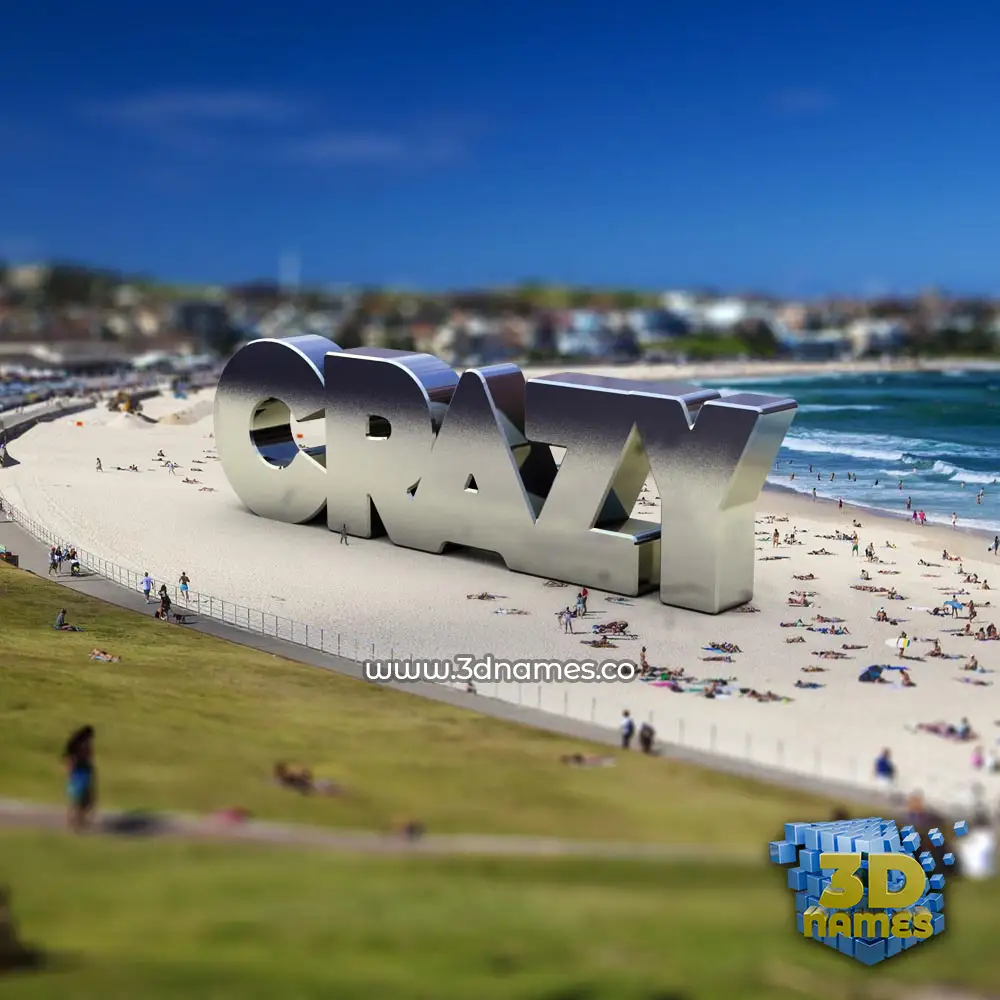 crazy in Bondi Beach style - 3D name wallpaper