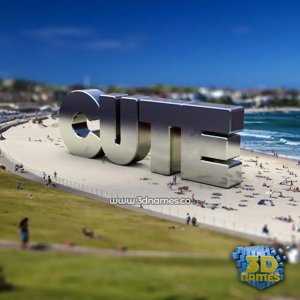 cute in Bondi Beach style - 3D name wallpaper