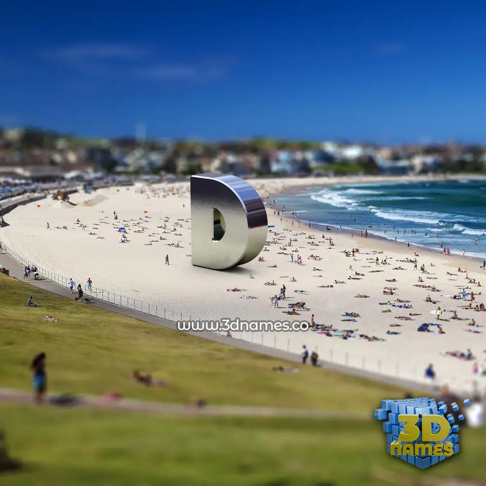 d in Bondi Beach style - 3D name wallpaper