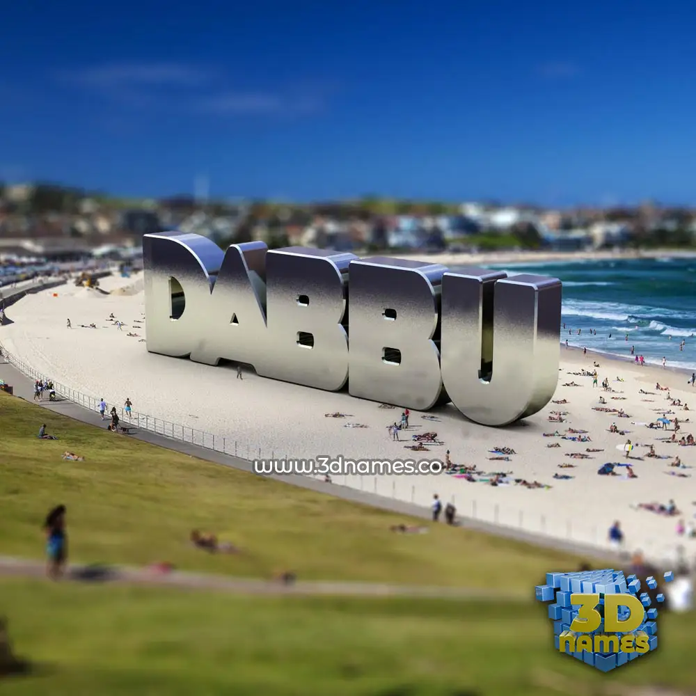 dabbu in Bondi Beach style - 3D name wallpaper
