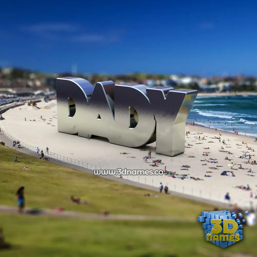 dady in Bondi Beach style - 3D name wallpaper