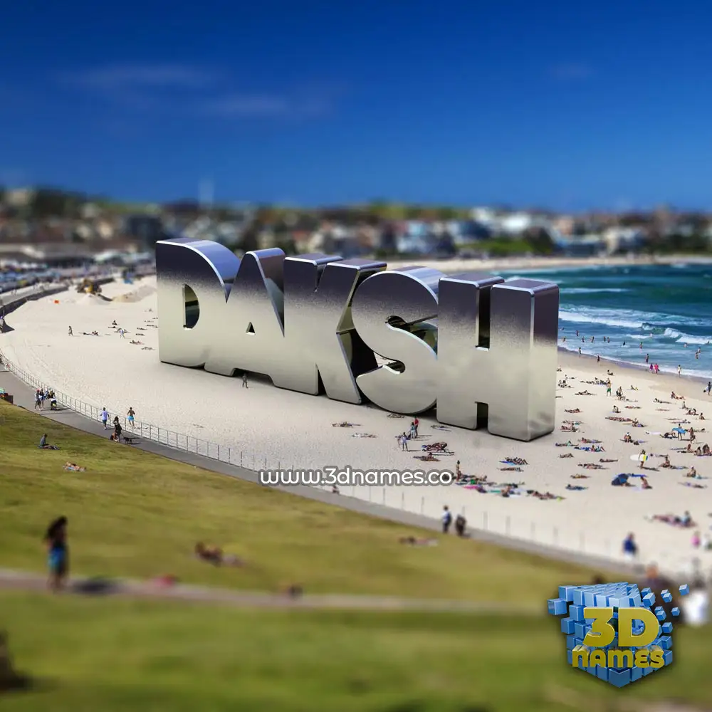 daksh in Bondi Beach style - 3D name wallpaper