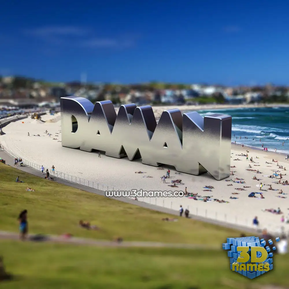 daman in Bondi Beach style - 3D name wallpaper