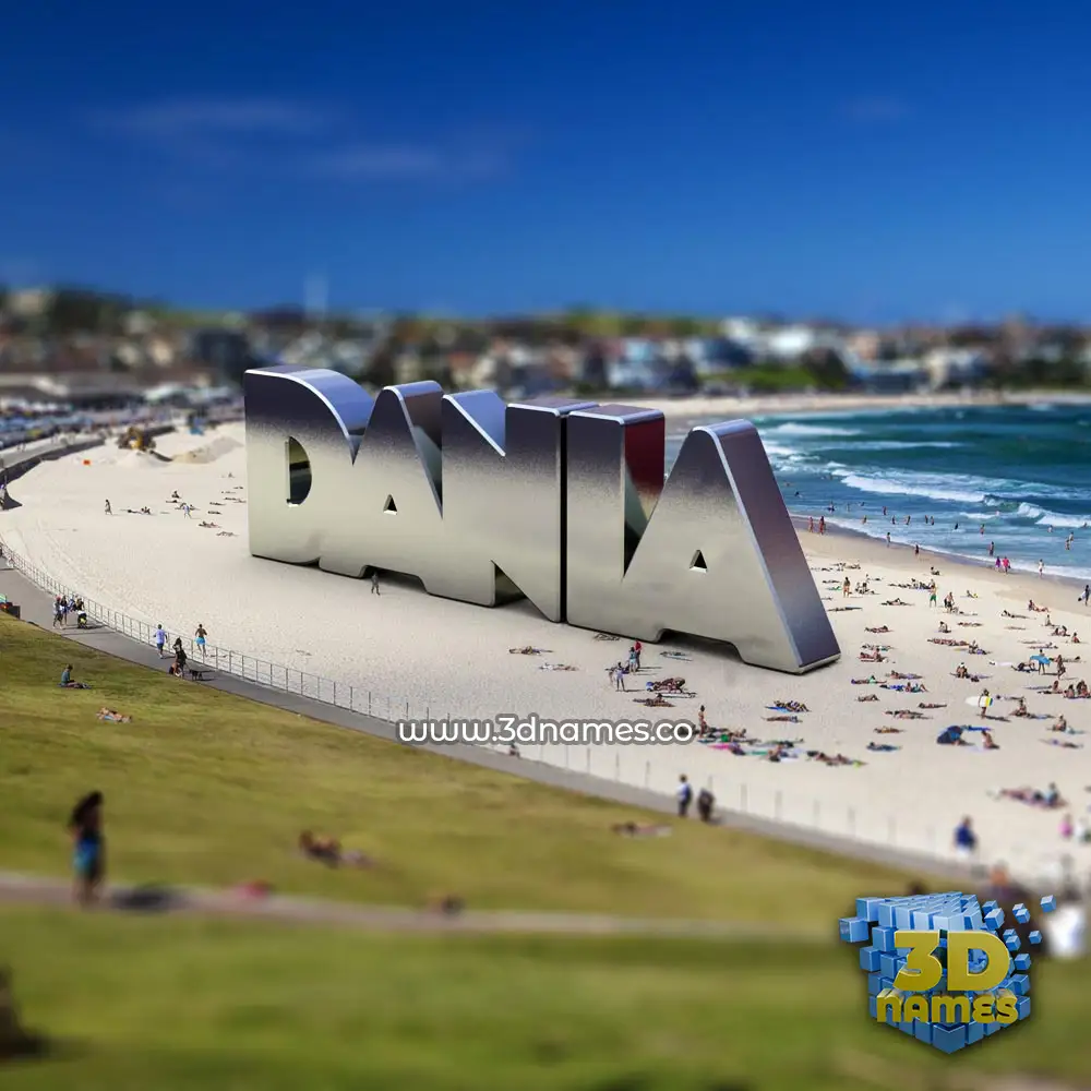 dania in Bondi Beach style - 3D name wallpaper