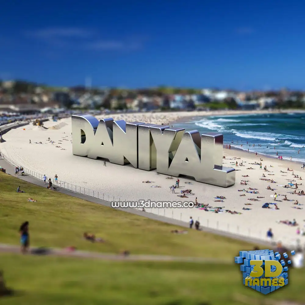 daniyal in Bondi Beach style - 3D name wallpaper
