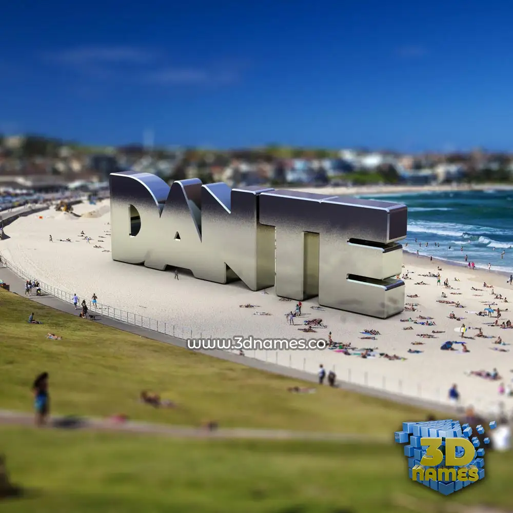 dante in Bondi Beach style - 3D name wallpaper