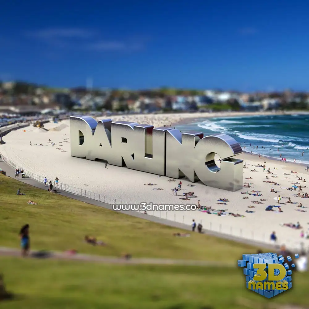 darling in Bondi Beach style - 3D name wallpaper