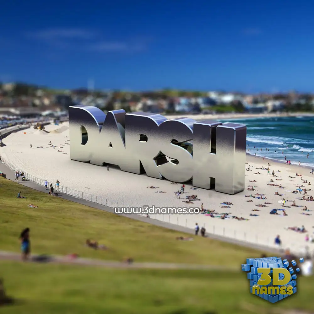 darsh in Bondi Beach style - 3D name wallpaper