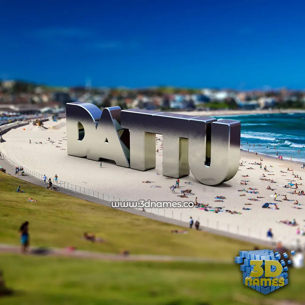 dattu in Bondi Beach style - 3D name wallpaper