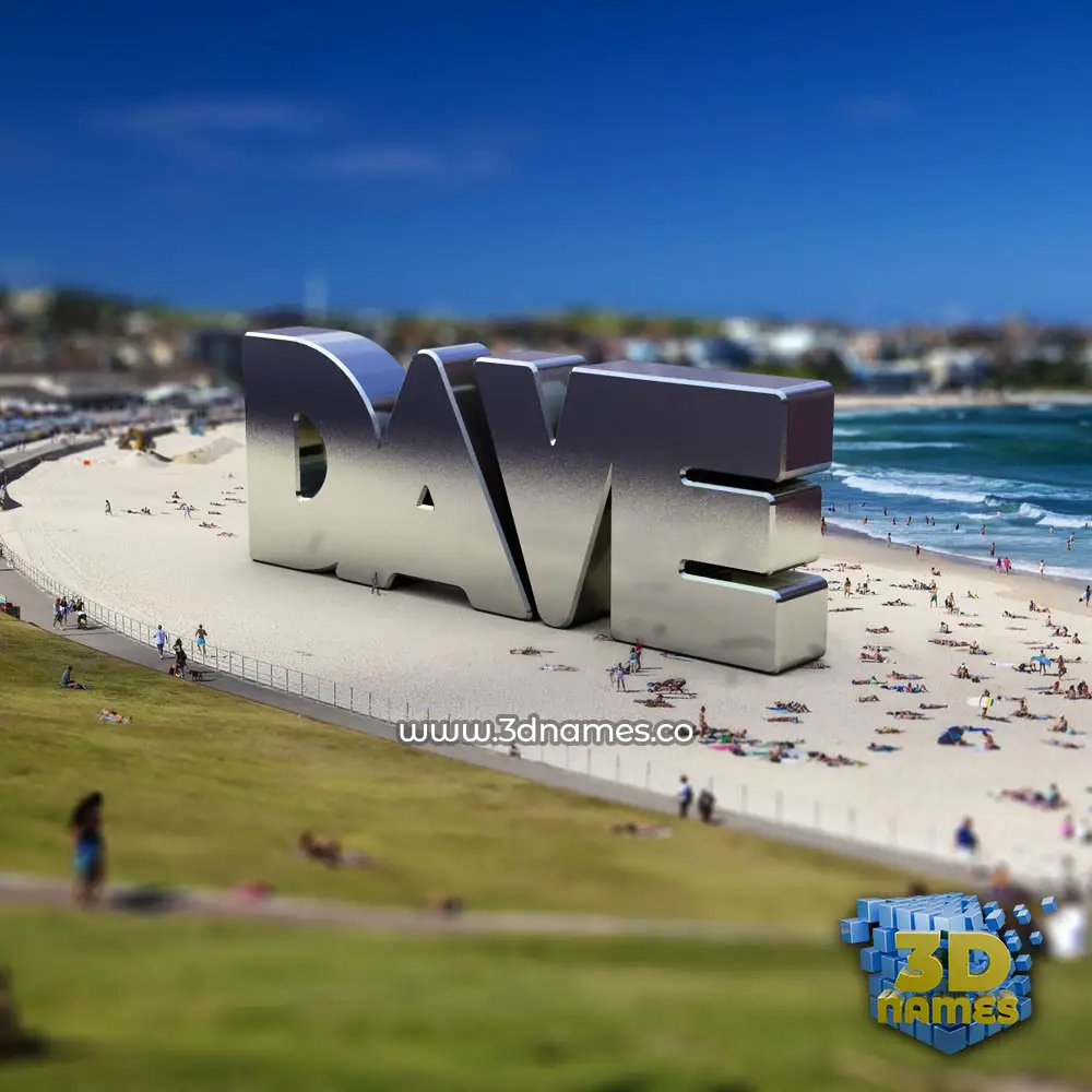 dave in Bondi Beach style - 3D name wallpaper