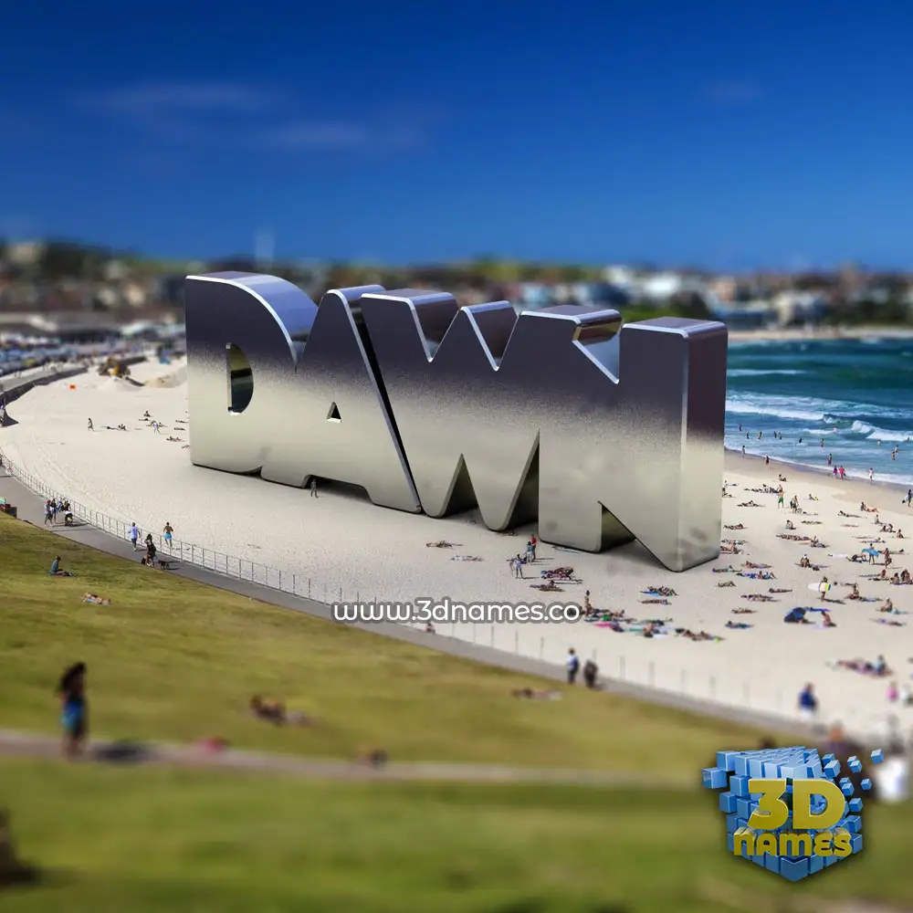 dawn in Bondi Beach style - 3D name wallpaper