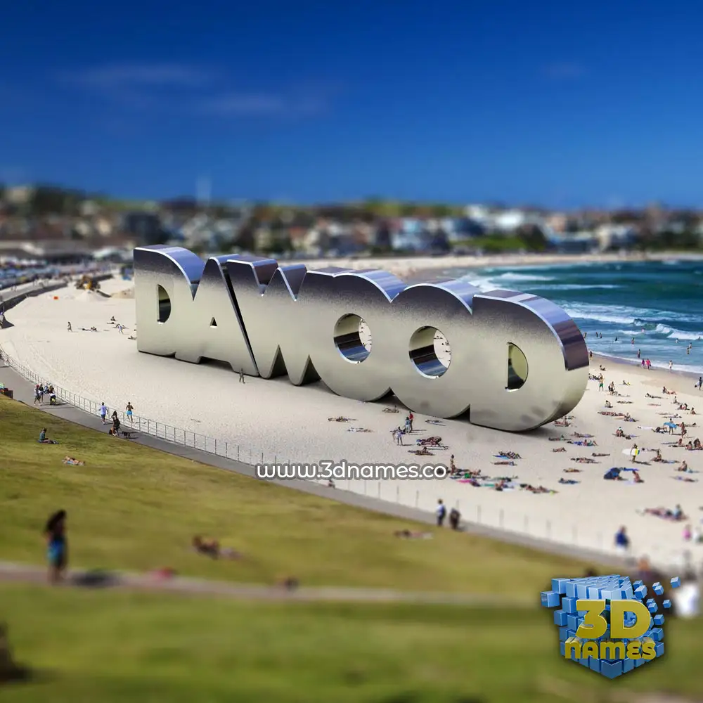 dawood in Bondi Beach style - 3D name wallpaper