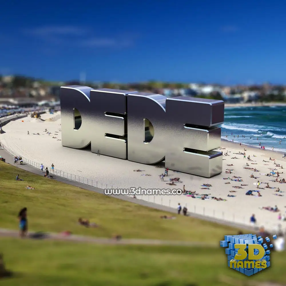 dede in Bondi Beach style - 3D name wallpaper
