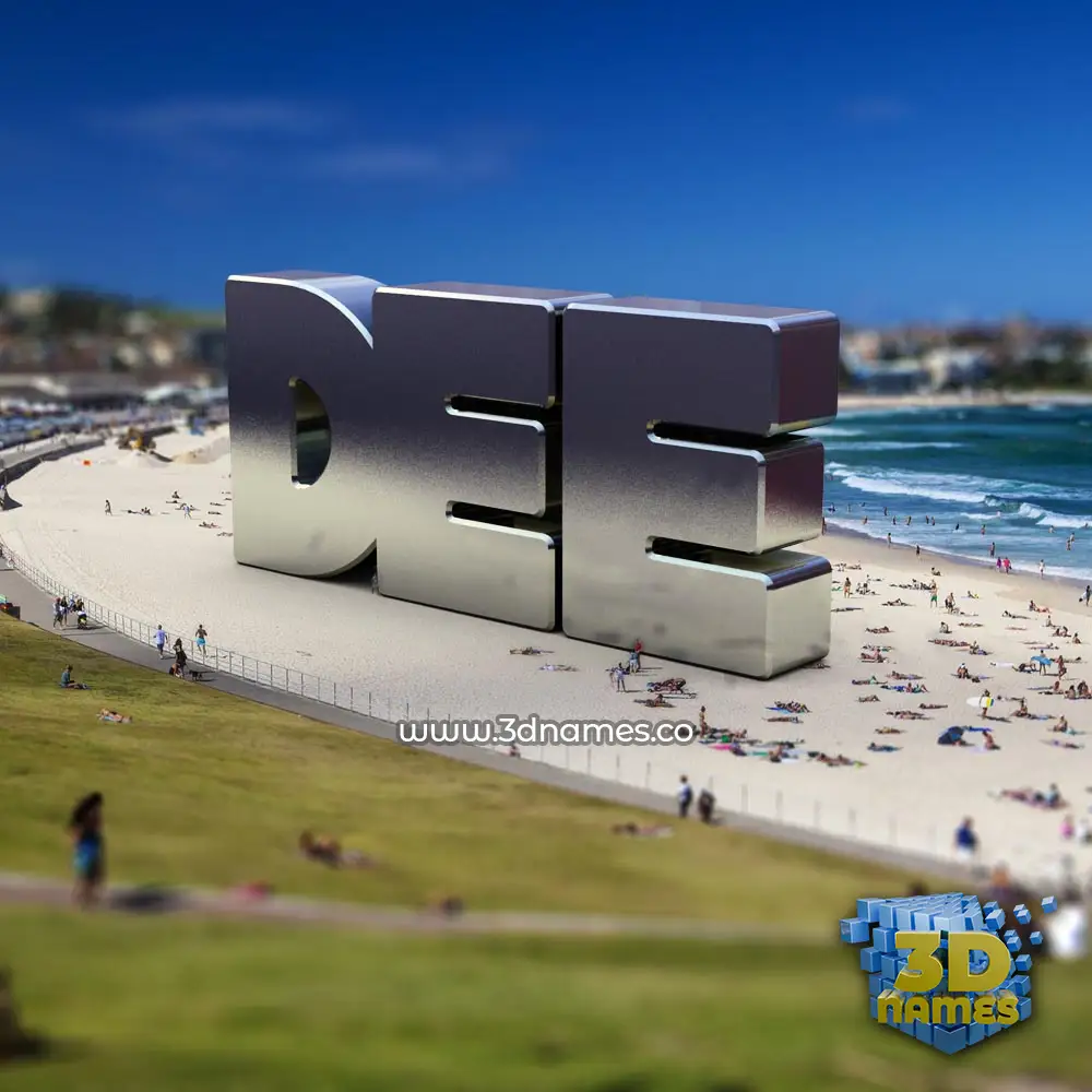 dee in Bondi Beach style - 3D name wallpaper