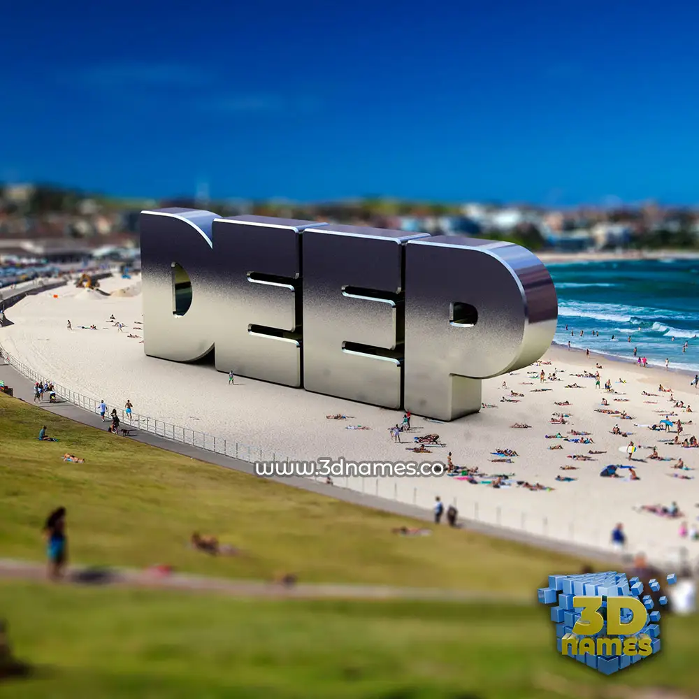 deep in Bondi Beach style - 3D name wallpaper