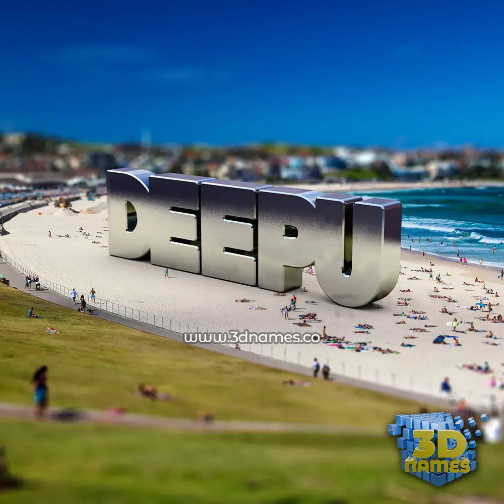 deepu in Bondi Beach style - 3D name wallpaper