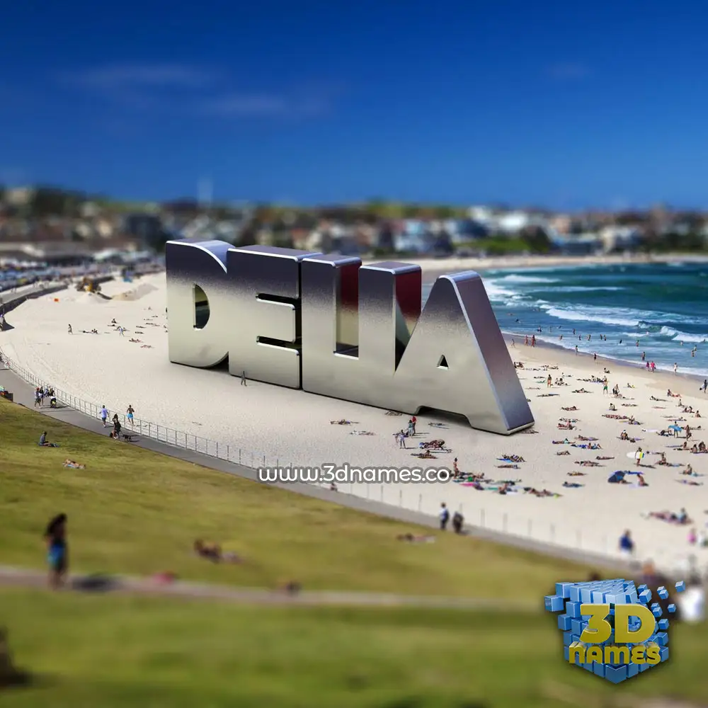 delia in Bondi Beach style - 3D name wallpaper