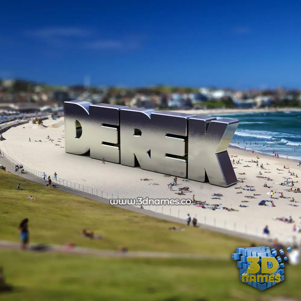 derek in Bondi Beach style - 3D name wallpaper