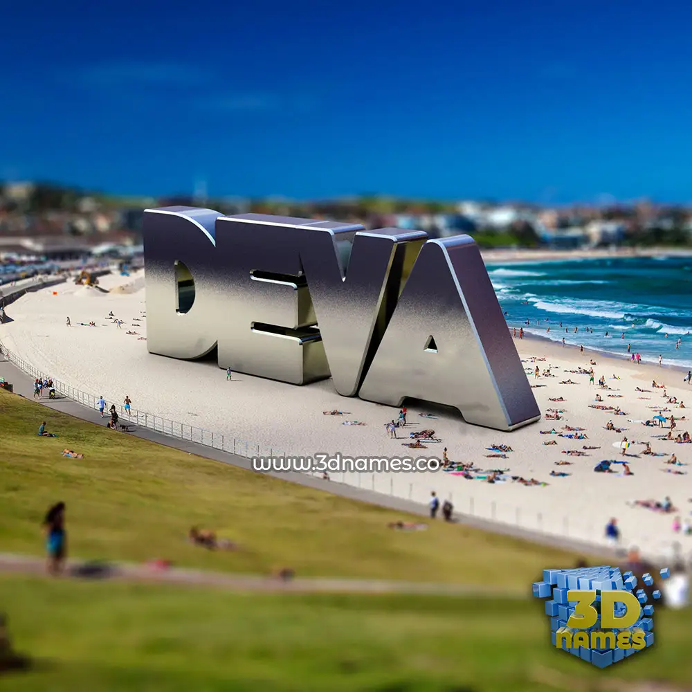 deva in Bondi Beach style - 3D name wallpaper