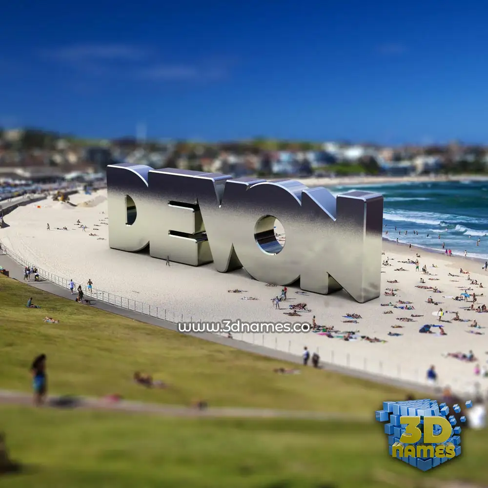 devon in Bondi Beach style - 3D name wallpaper