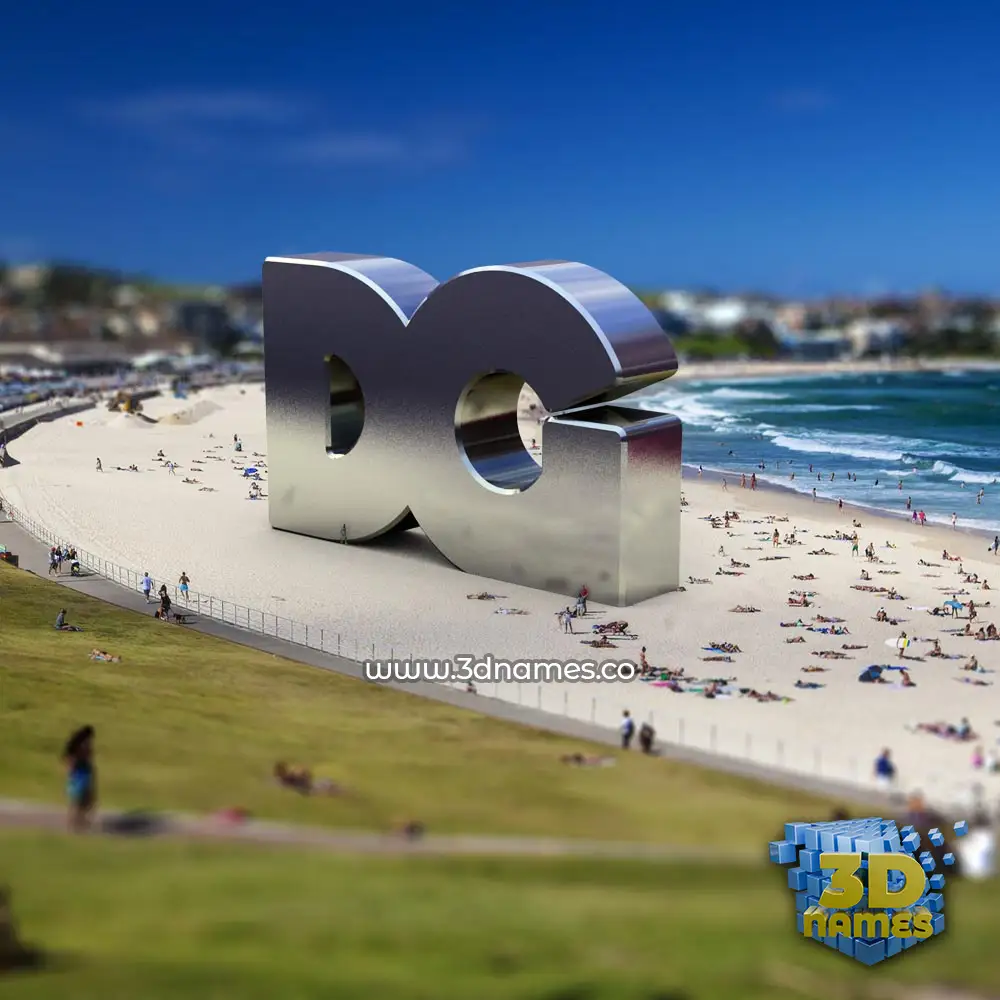 dg in Bondi Beach style - 3D name wallpaper