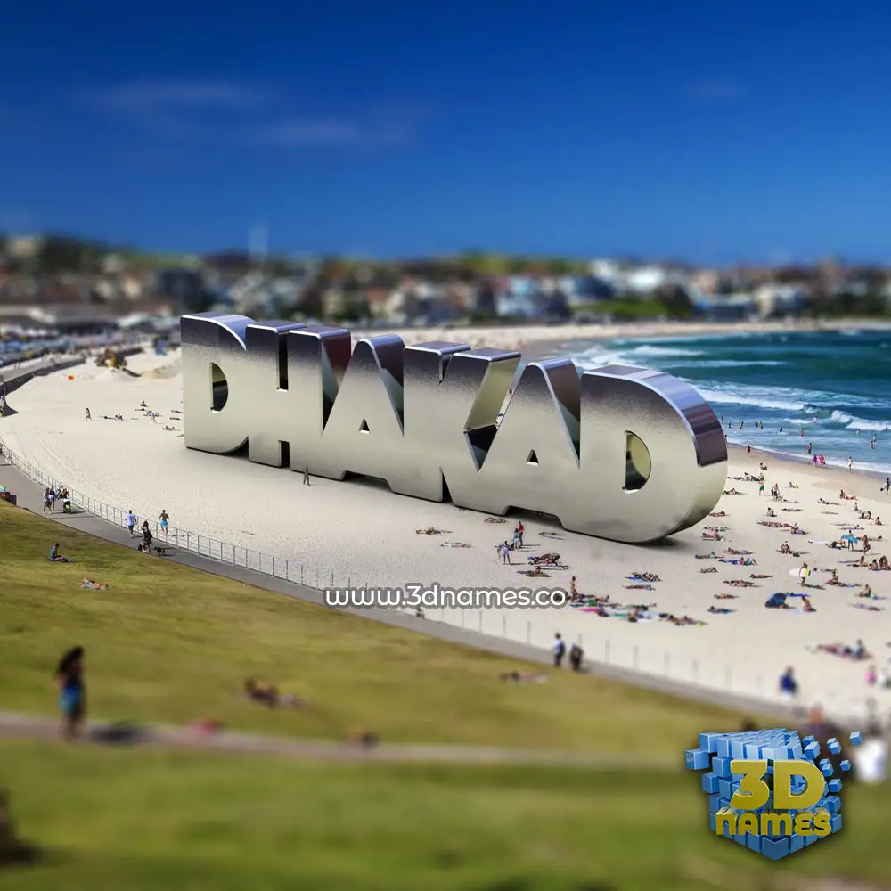 dhakad in Bondi Beach style - 3D name wallpaper