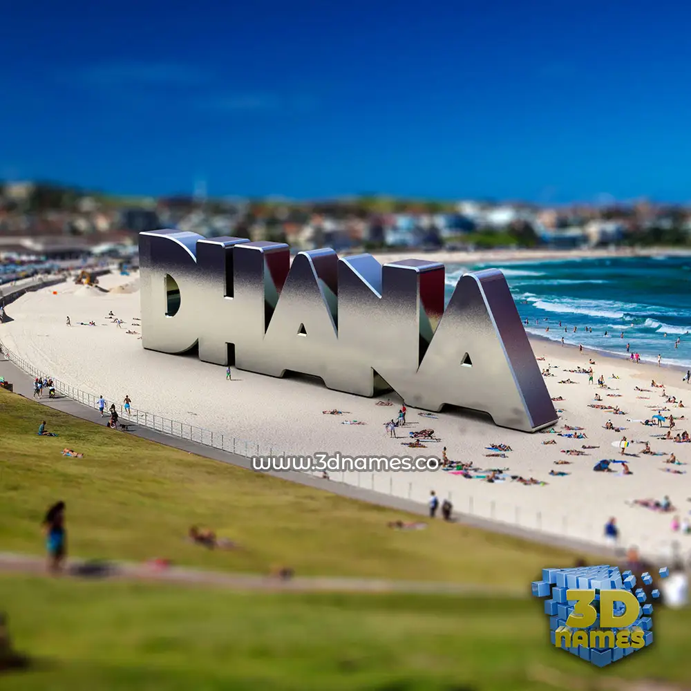 dhana in Bondi Beach style - 3D name wallpaper