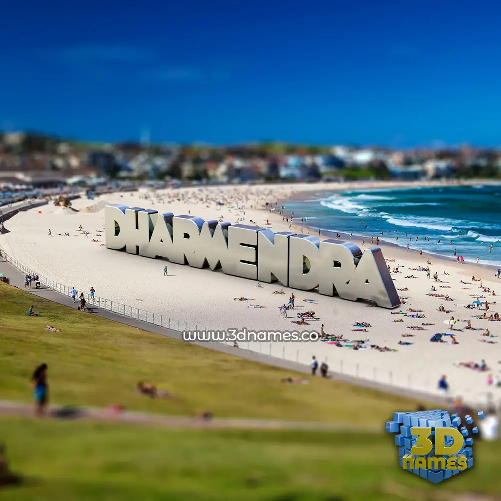 dharmendra in Bondi Beach style - 3D name wallpaper