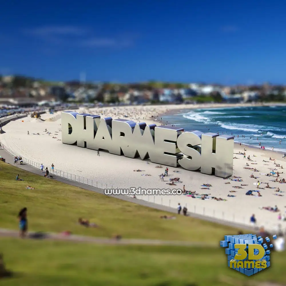 dharmesh in Bondi Beach style - 3D name wallpaper