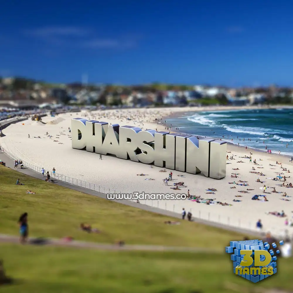 dharshini in Bondi Beach style - 3D name wallpaper