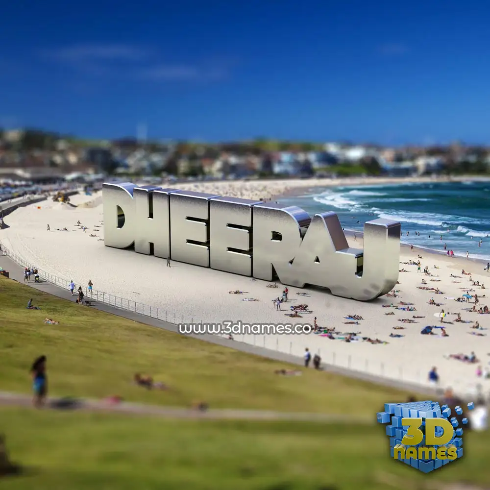 dheeraj in Bondi Beach style - 3D name wallpaper