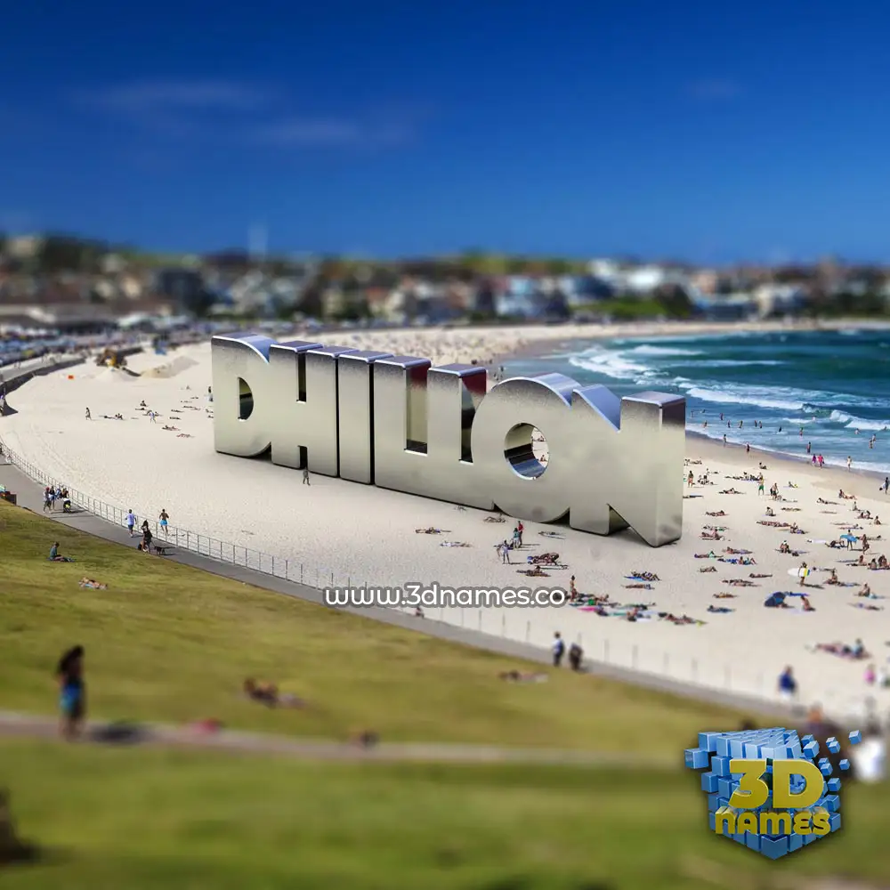 dhillon in Bondi Beach style - 3D name wallpaper