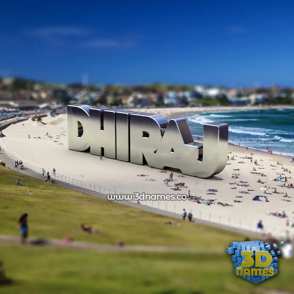 dhiraj in Bondi Beach style - 3D name wallpaper