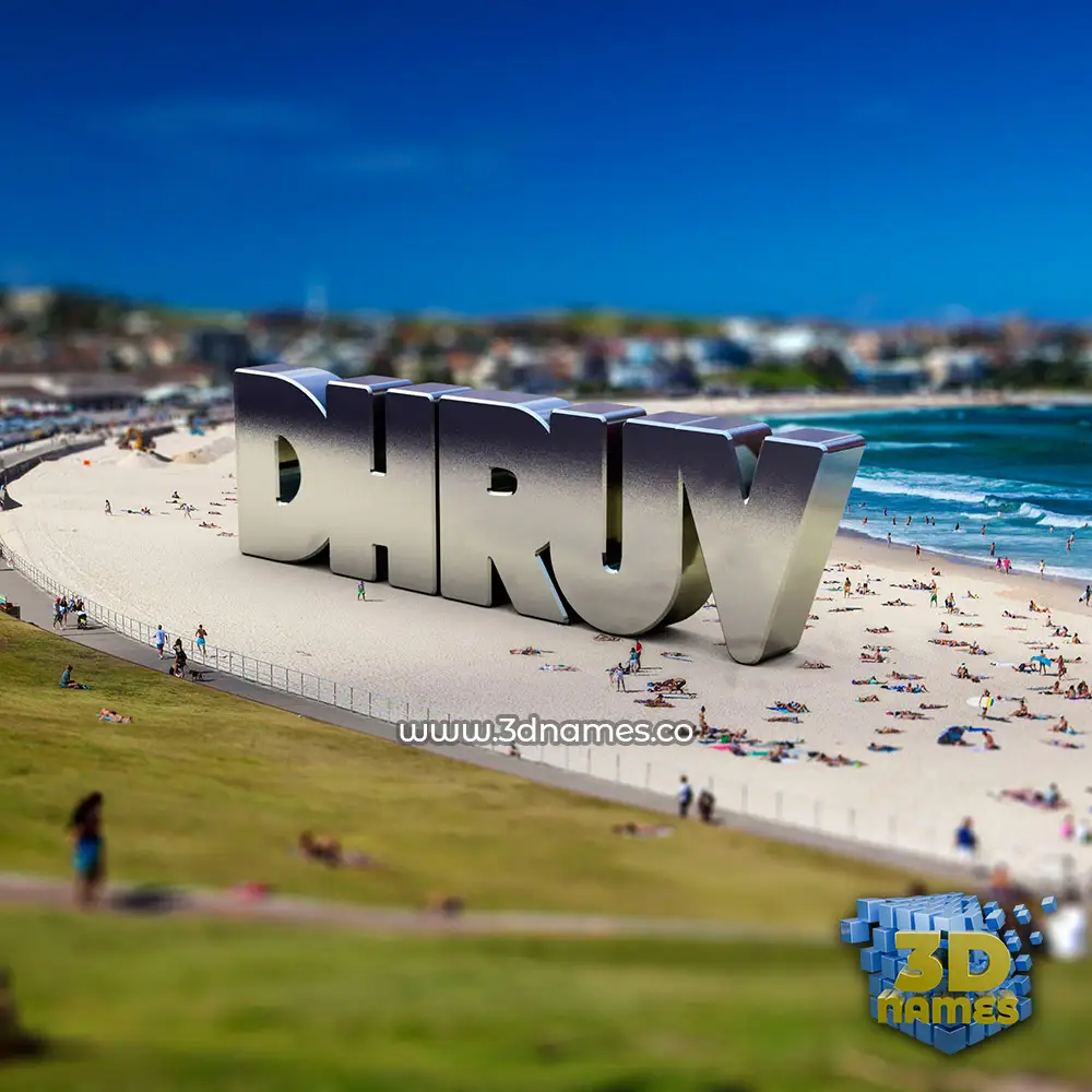 dhruv in Bondi Beach style - 3D name wallpaper