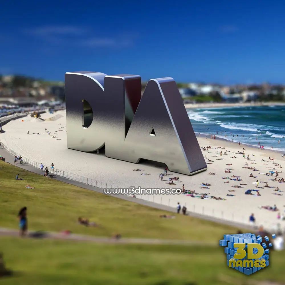 dia in Bondi Beach style - 3D name wallpaper