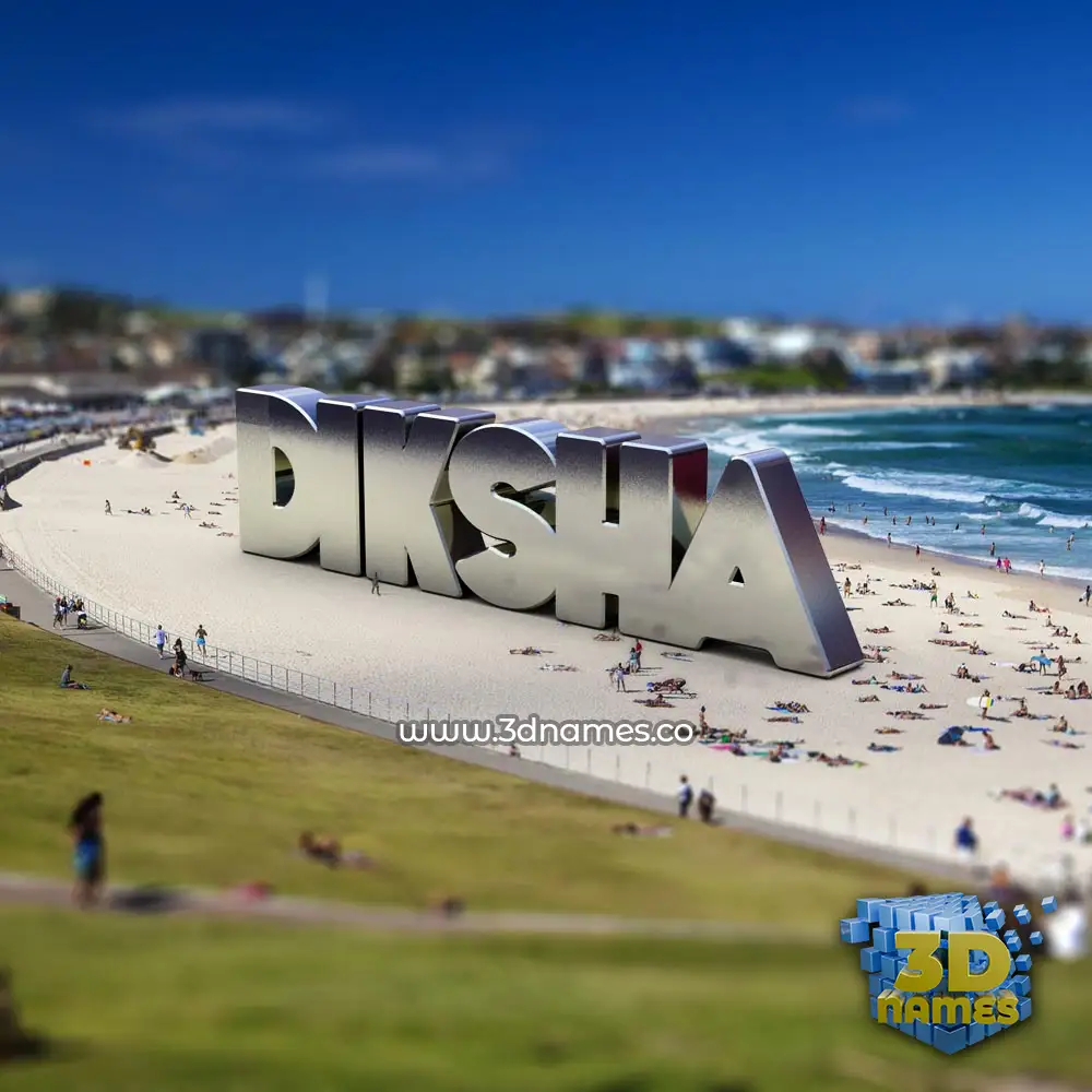 diksha in Bondi Beach style - 3D name wallpaper